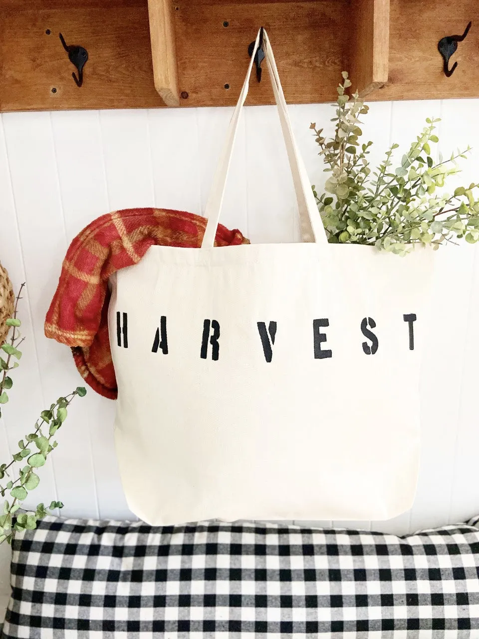 HARVEST over sized canvas tote