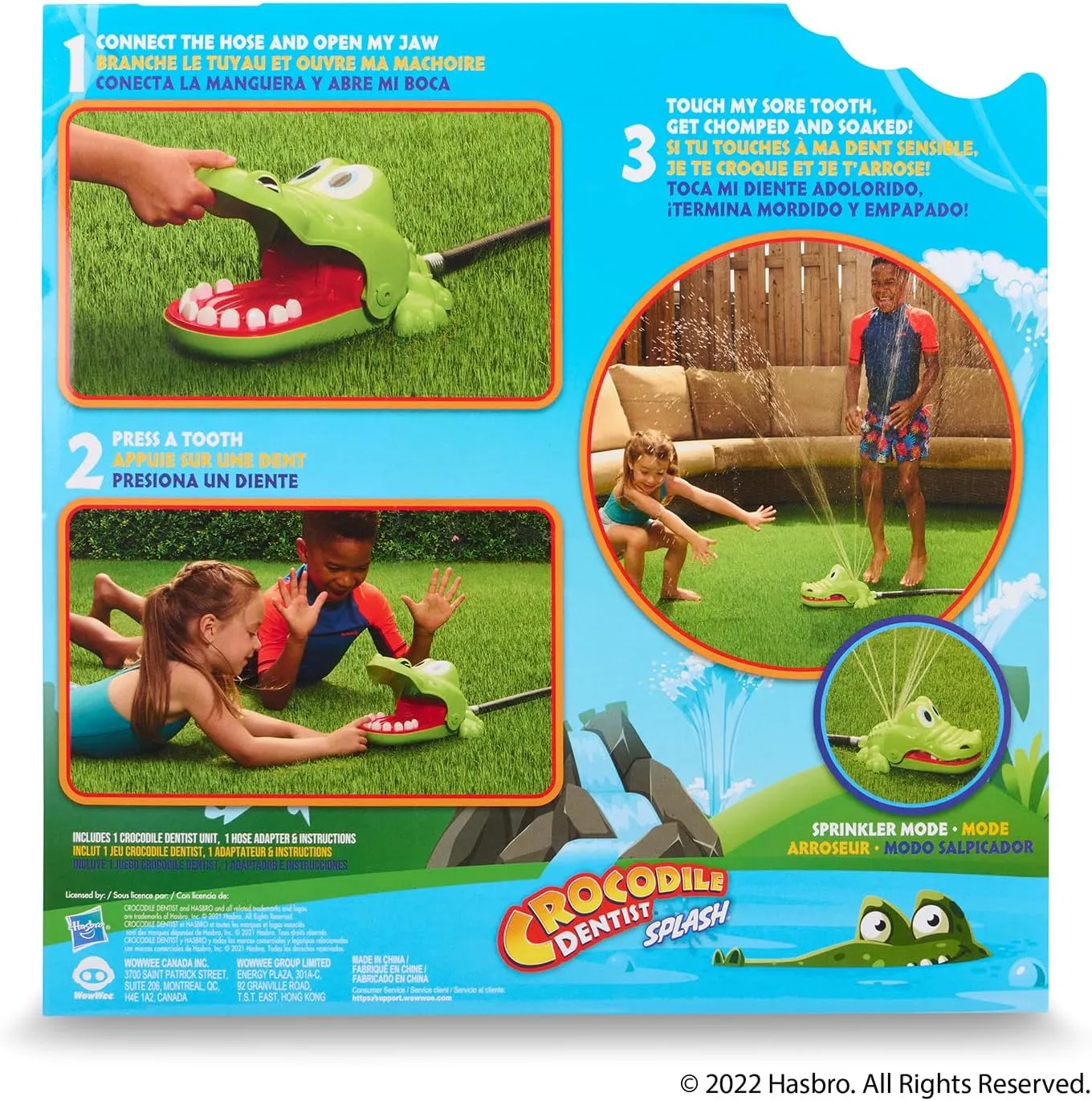 Hasbro Crocodile Dentist Splash Water Game for Kids – Backyard Sprinkler Outdoor Games for Summer Fun