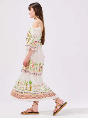Hayley Menzies memories of utopia off shoulder midi dress