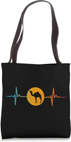 Heart Pulse Camel Wild Animal Tote Bag