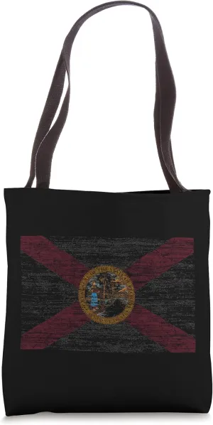 Heavy Distressed Florida Flag US State Grunge Souvenir Tote Bag