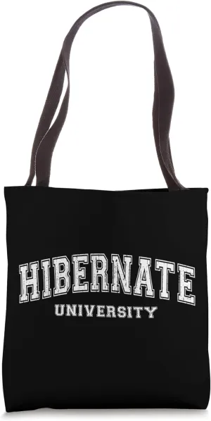Hibernate University - Vintage Collegiate Sport Style Tote Bag