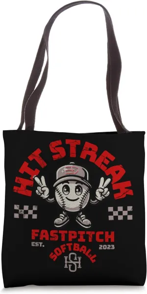 Hit Streak Softball Ball Character Tote Bag
