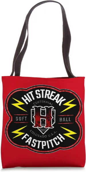 Hit Streak Softball Bolts Label Tote Bag