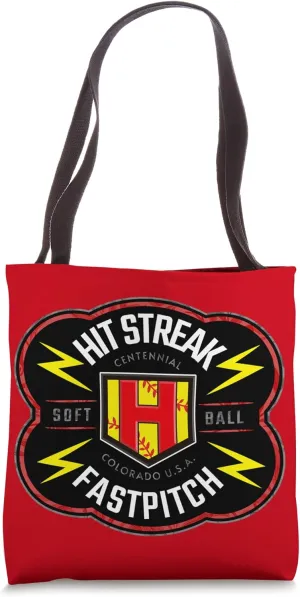 Hit Streak Softball Bolts Label Tote Bag