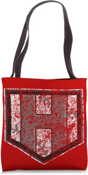 Hit Streak Softball Distressed - Home Plate Tote Bag