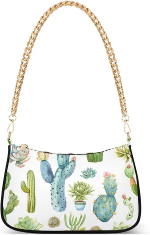 Hobo Bags for Women Cactus Succulent Tote Purses Small Handbags with Chain 20855953