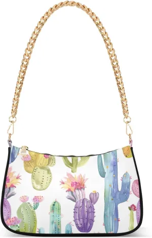 Hobo Bags for Women Cactus Succulent Tote Purses Small Handbags with Chain 20855955
