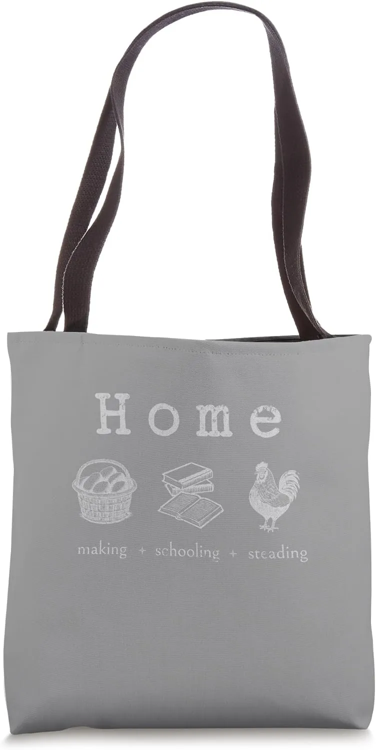 Homemaking, Homeschooling, Homesteading, Line Art, Tee Tote Bag