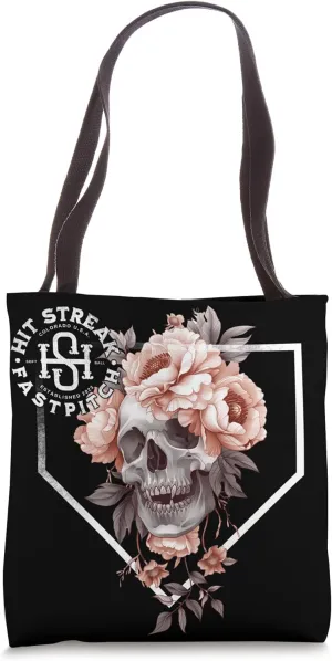 Homeplate Skull with Flowers Tote Bag