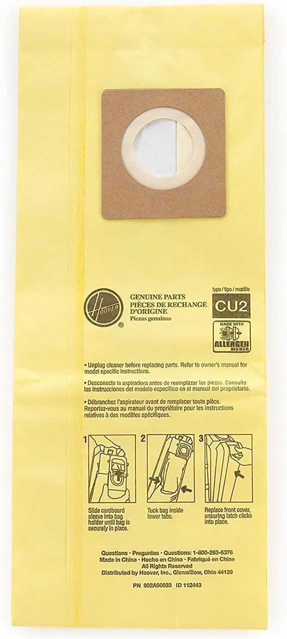 Hoover Commercial AH10243 Upright Bags for HushTone, Allergen Filtration (Pack of 10) (2 X Pack of 10)