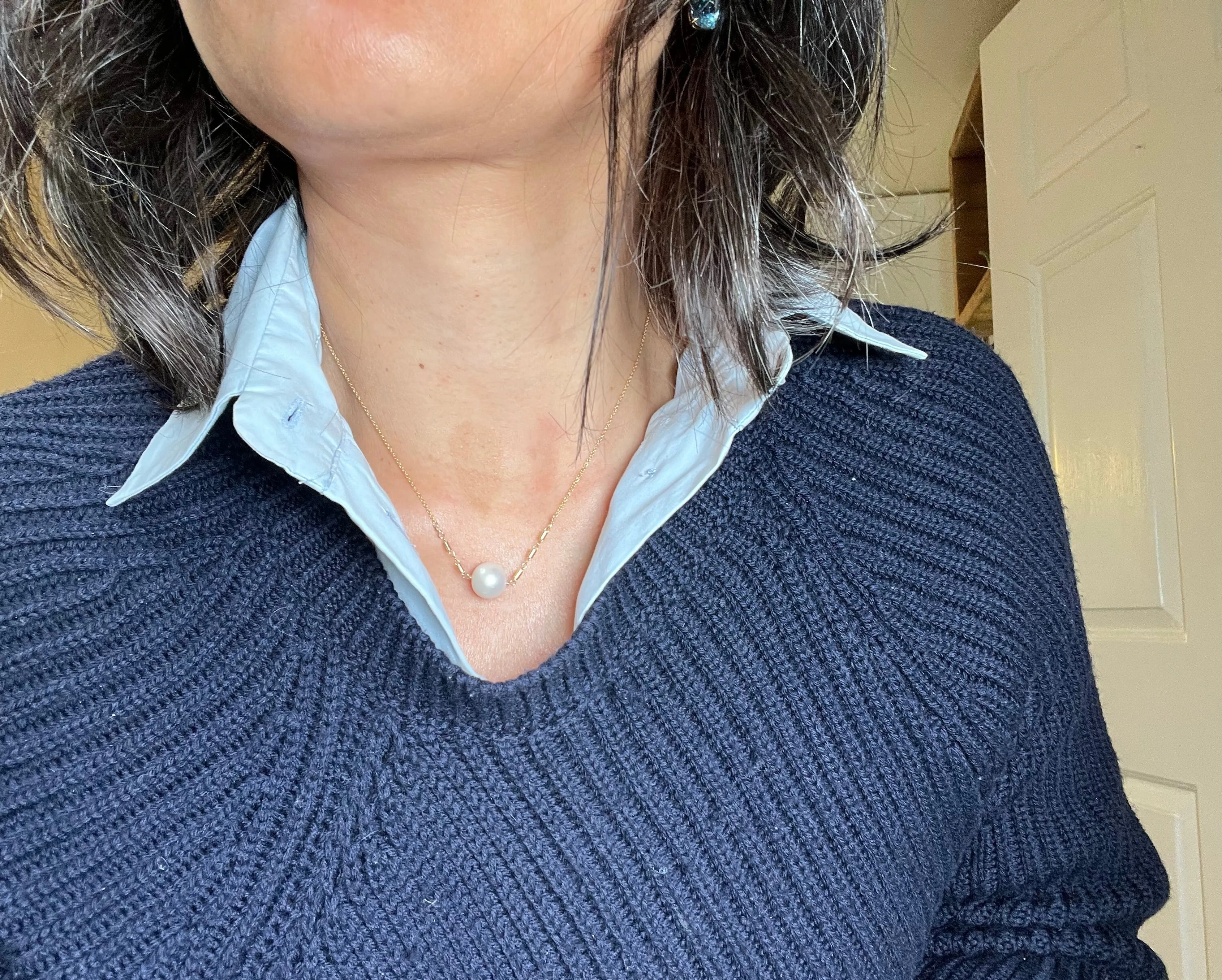 Horizontal Pearl Necklace