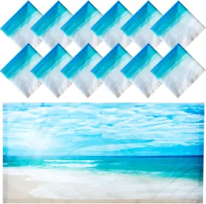 Hortsun 12 Pcs Fluorescent Light Covers Bulk, 4 x 2 ft Magnetic Fluorescent Drop Ceiling Lighting Covers Light Filter Shade for Home, Office, Hospital, School Classroom Decoration(Beach in Sunny Day)