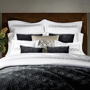 Hotel Sweet Hotel Orbite Velvet and Cotton Queen Quilt Charcoal Grey 96" x 96" Made in Italy