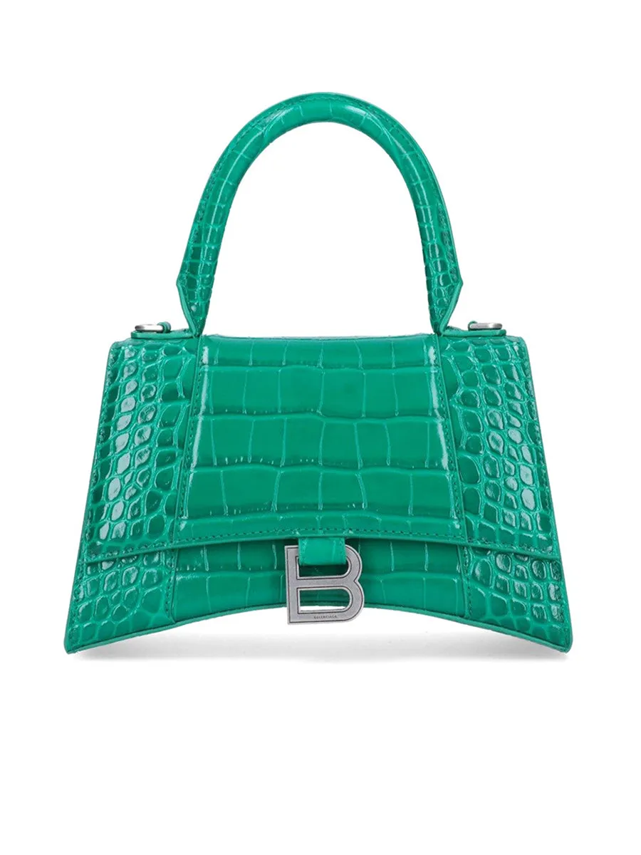 Hourglass Small Handbag in Crocodile Embossed