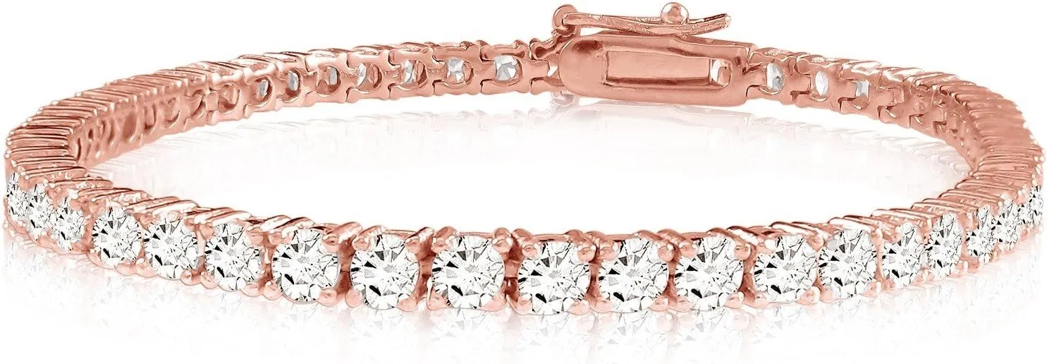 Houston Diamond District 20 Carat Classic Diamond Tennis Bracelet 14K Rose Gold Ultra Premium Collection