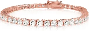 Houston Diamond District 20 Carat Classic Diamond Tennis Bracelet 14K Rose Gold Ultra Premium Collection