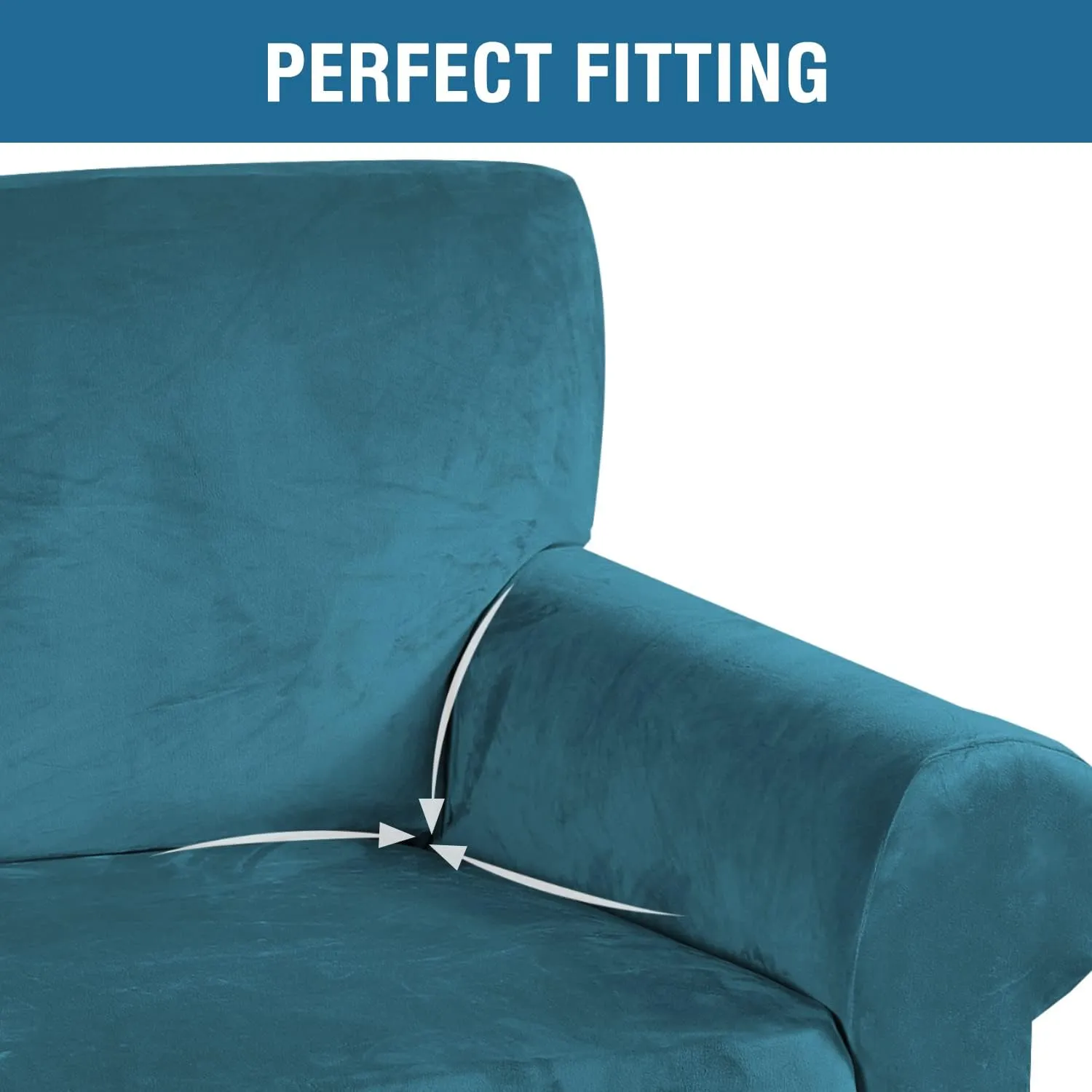 H.VERSAILTEX Stretch Velvet Sofa Covers Large Couch Covers Sofa Slipcovers Furniture Protector Soft with Non Slip Elastic Bottom, Feature Thick Comfy Rich Velour (XL Sofa, 89"-97", Peacock Blue)