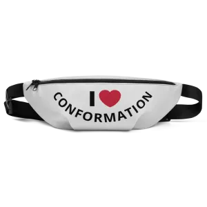 I Heart Curved Conformation Fanny Pack-Lt. Grey