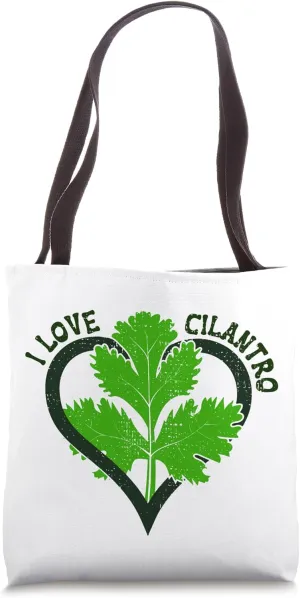 I Love Cilantro - Coriander Fresh Herb Lover Heart Vintage Tote Bag