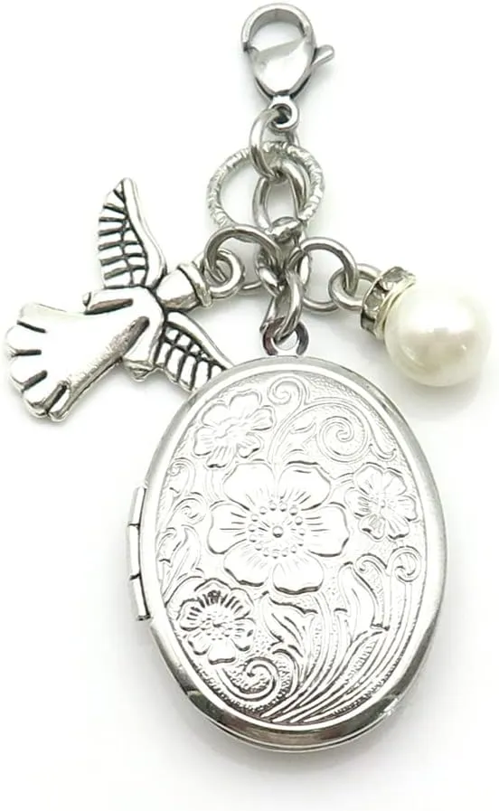 IDLAN Bouquet Locket Photo Charm Wedding Bouquet Memory Charm Memorial Bride Pendant Memorial Photo Keepsake