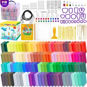 IGaiety Polymer Clay 110 Colors DIY Baking Modeling Craft Clay with Sculpting Tools and Accessories 245 Pcs Non-Toxic Ideal Gift for Beginner Adults Kids Jewelry Making