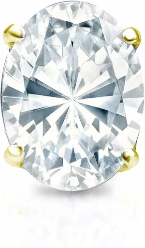 IGI Certified14k Yellow Gold 4-Prong Basket Oval Diamond SINGLE STUD Earring (3/4 cttw, G-H, SI1-SI2) SB