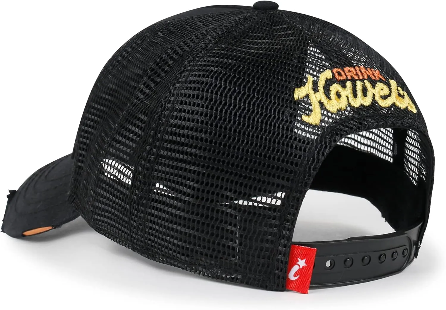 ililily Premium Howels Embroidery Vintage Baseball Cap Distressed Trucker Hat