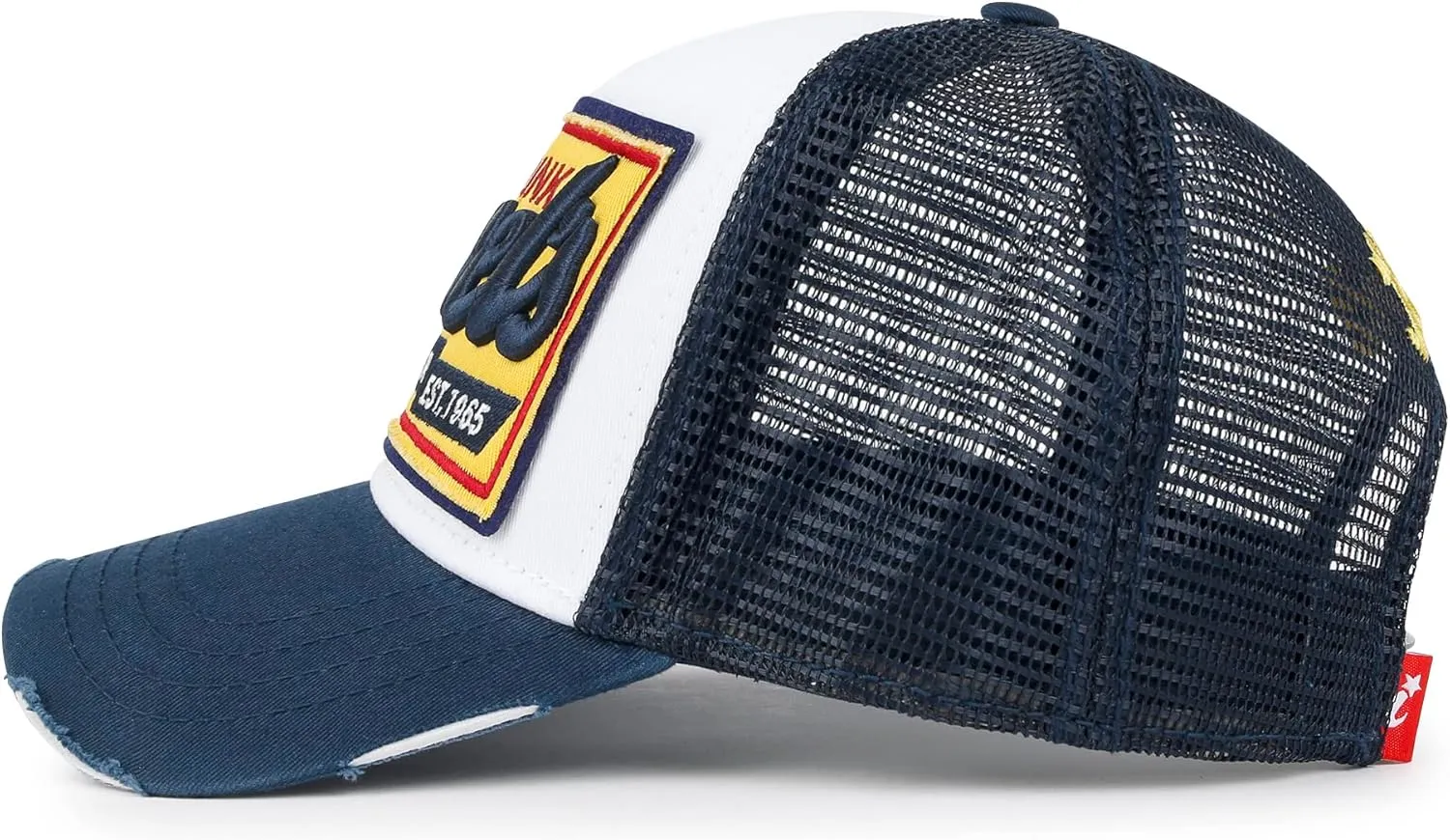ililily Premium Howels Embroidery Vintage Baseball Cap Distressed Trucker Hat
