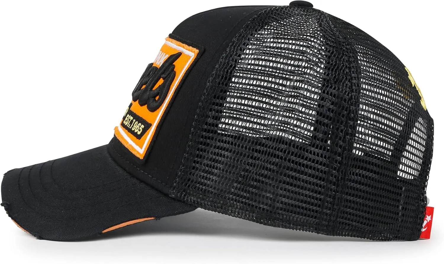ililily Premium Howels Embroidery Vintage Baseball Cap Distressed Trucker Hat