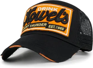 ililily Premium Howels Embroidery Vintage Baseball Cap Distressed Trucker Hat