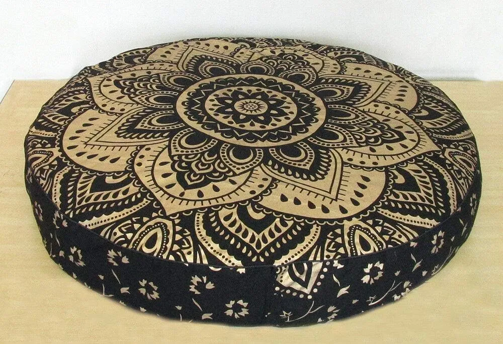 Indian Mandala Cotton Pillow Cover Decorative Handmade Pouf Cover Bohemian Ottoman Case Yoga Mat Outdoor Cushion Cover Yoga Mat Home Decorative Ottoman Pouf Seting Throw Pet DOD Bed