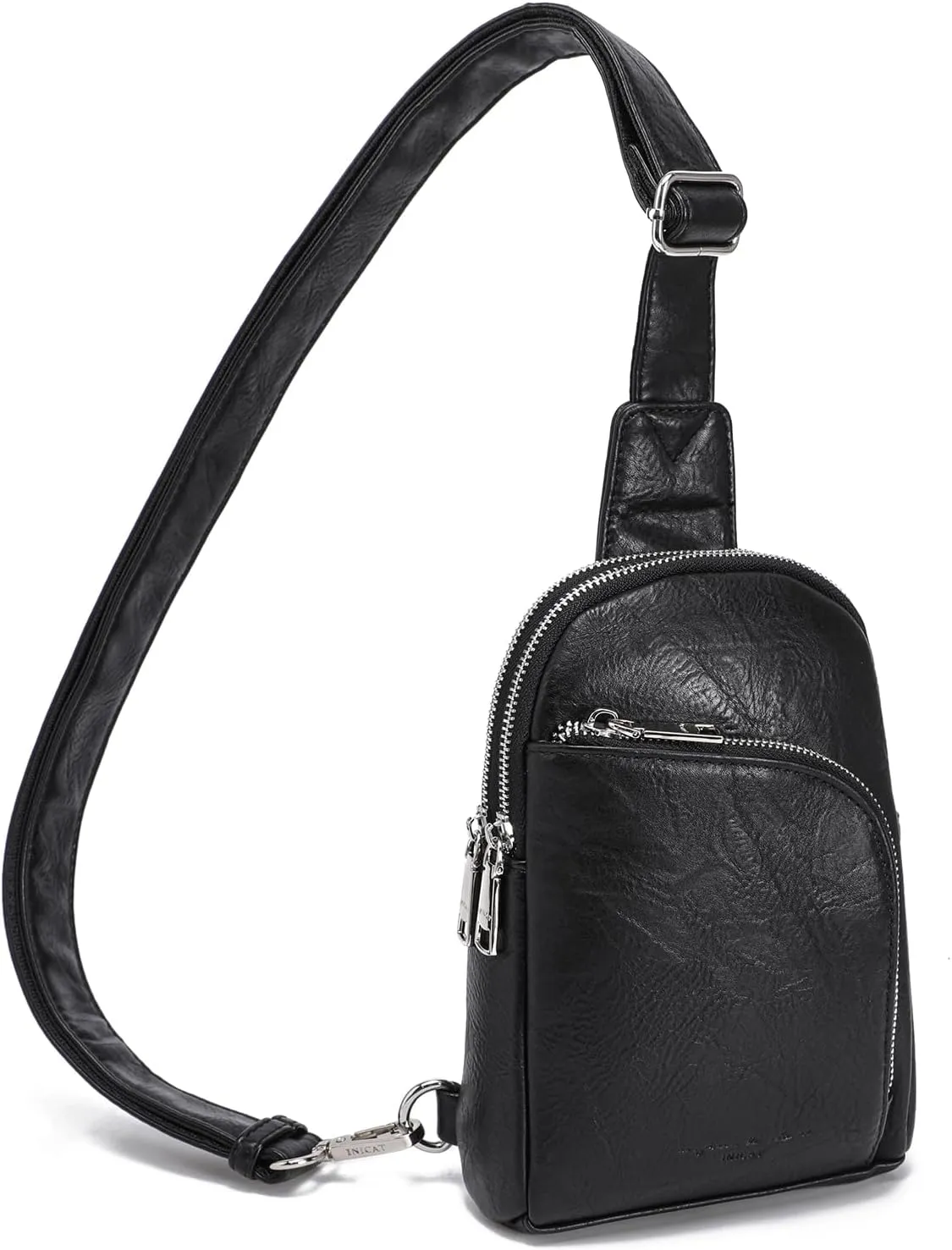 INICAT RFID Blocking Sling Bag Leather Crossbody Bags for Women Fanny Pack Cross Body for Woman Chest Bag for Travel 1.9L