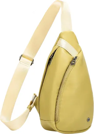 INICAT Sling Bag for Women Small Crossbody Bags Leather Fanny Pack for Travel Essentials(Drip Yellow)