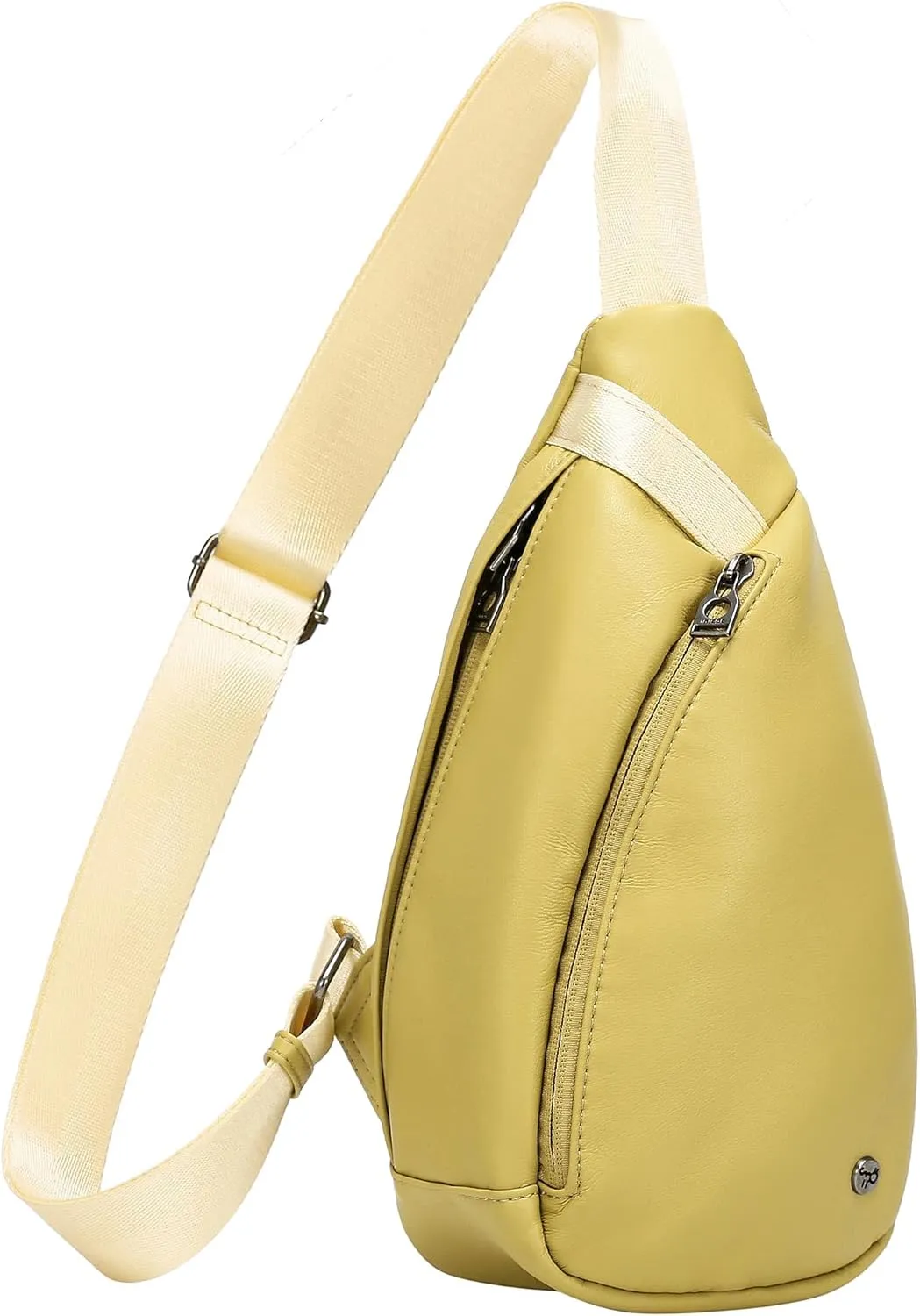 INICAT Sling Bag for Women Small Crossbody Bags Leather Fanny Pack for Travel Essentials(Drip Yellow)