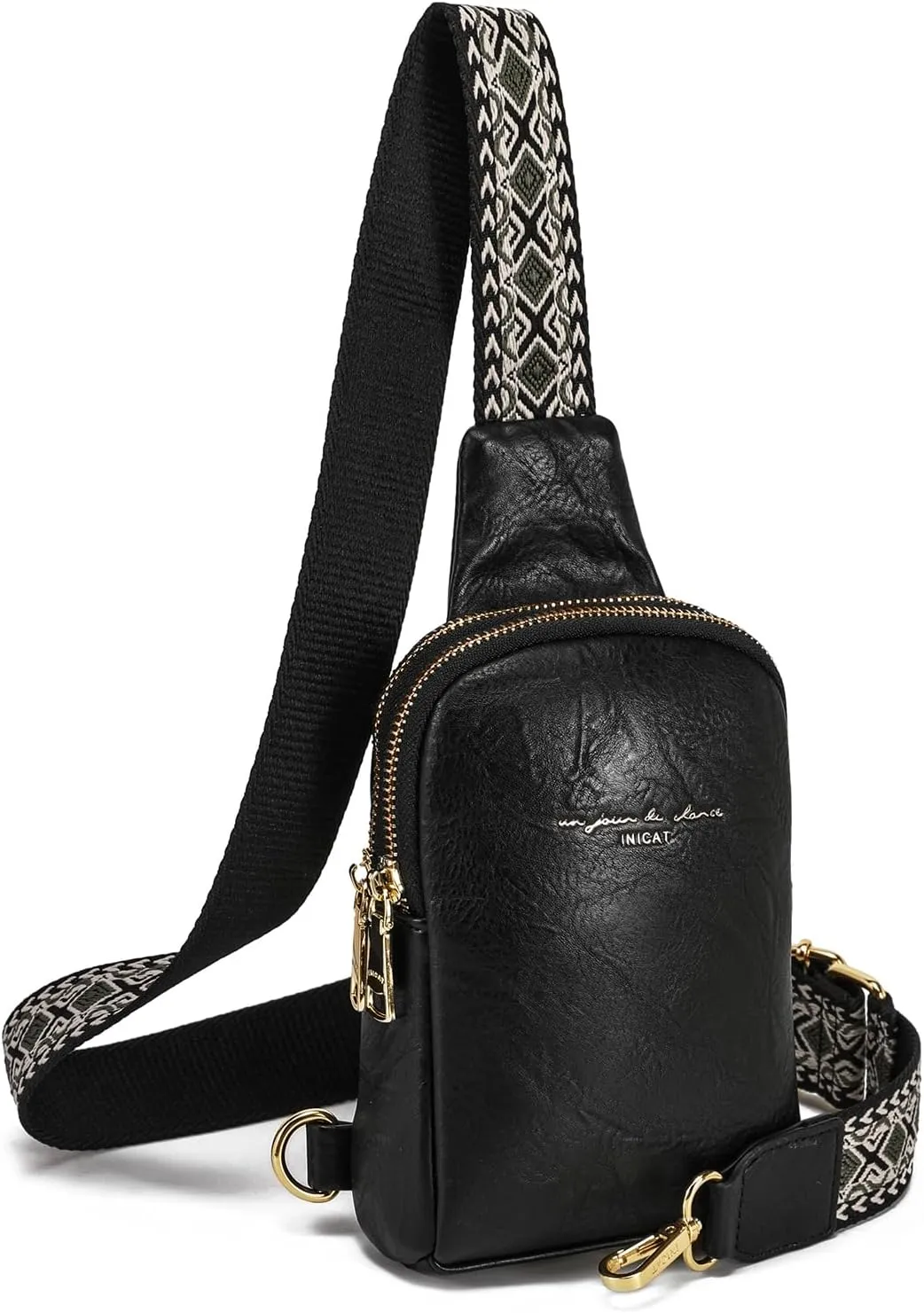 INICAT Small Crossbody Sling Bags for Women Vegan Leather Cell Phone Purse Fanny Packs for Women Men