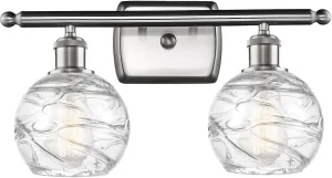 Innovations 516-2W-SN-G1213-6-LED Small Deco Swirl 2 Bath Vanity Light Part of The Ballston Collection, Brushed Satin Nickel