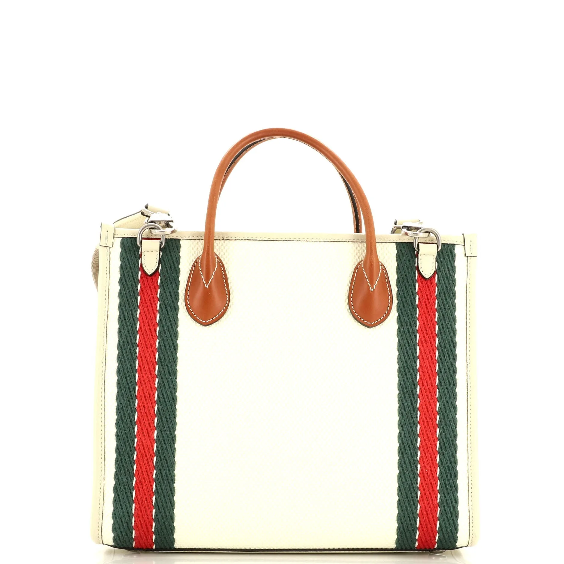 Interlocking G Web Tote Embroidered Canvas Medium