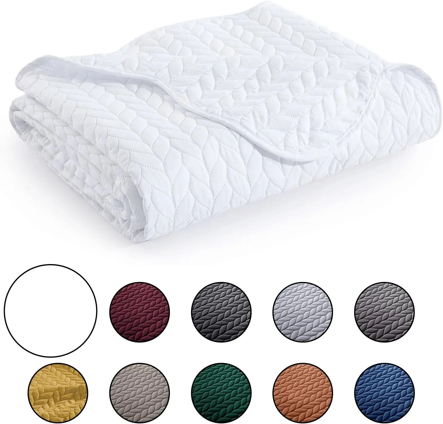 IR Imperial Rooms King Quilt Bedding Set Size (106" x 96")   2 Pillow Shams (20" x 36"  2") - 3 Pcs Summer Season Lightweight Reversible Microfiber Coverlet Embossed Quilt Bedspread (White)