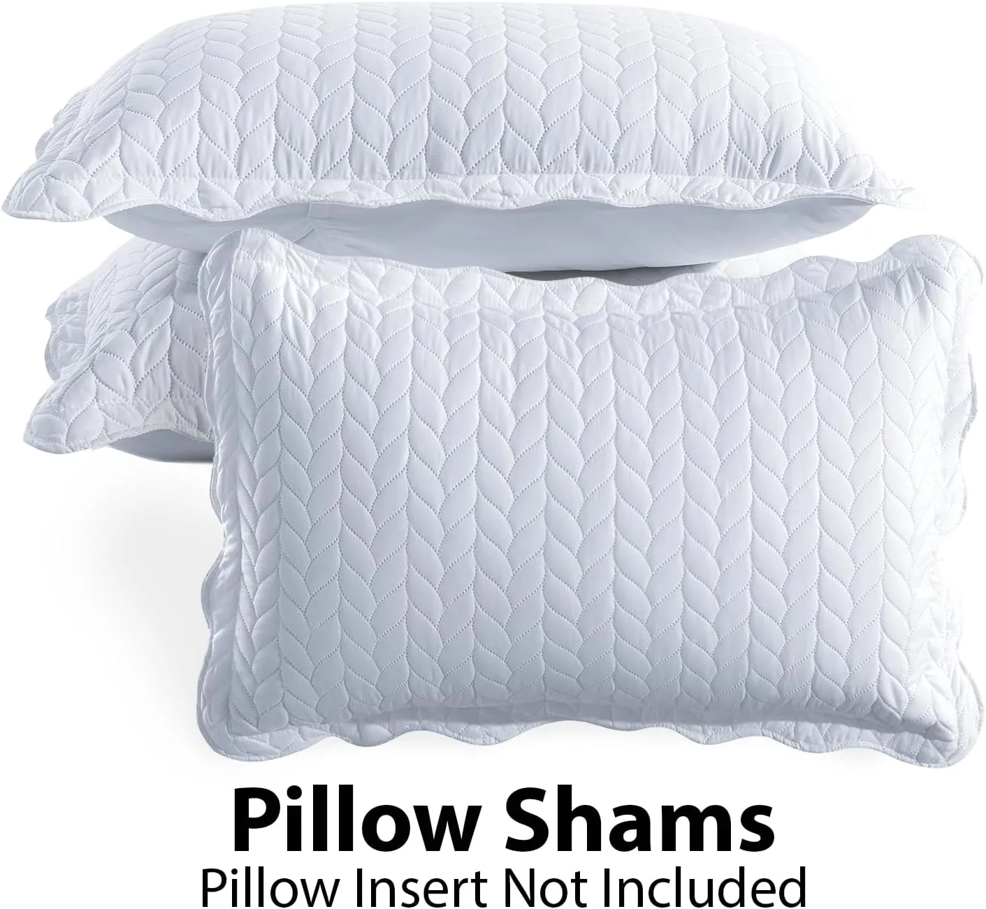 IR Imperial Rooms King Quilt Bedding Set Size (106" x 96")   2 Pillow Shams (20" x 36"  2") - 3 Pcs Summer Season Lightweight Reversible Microfiber Coverlet Embossed Quilt Bedspread (White)