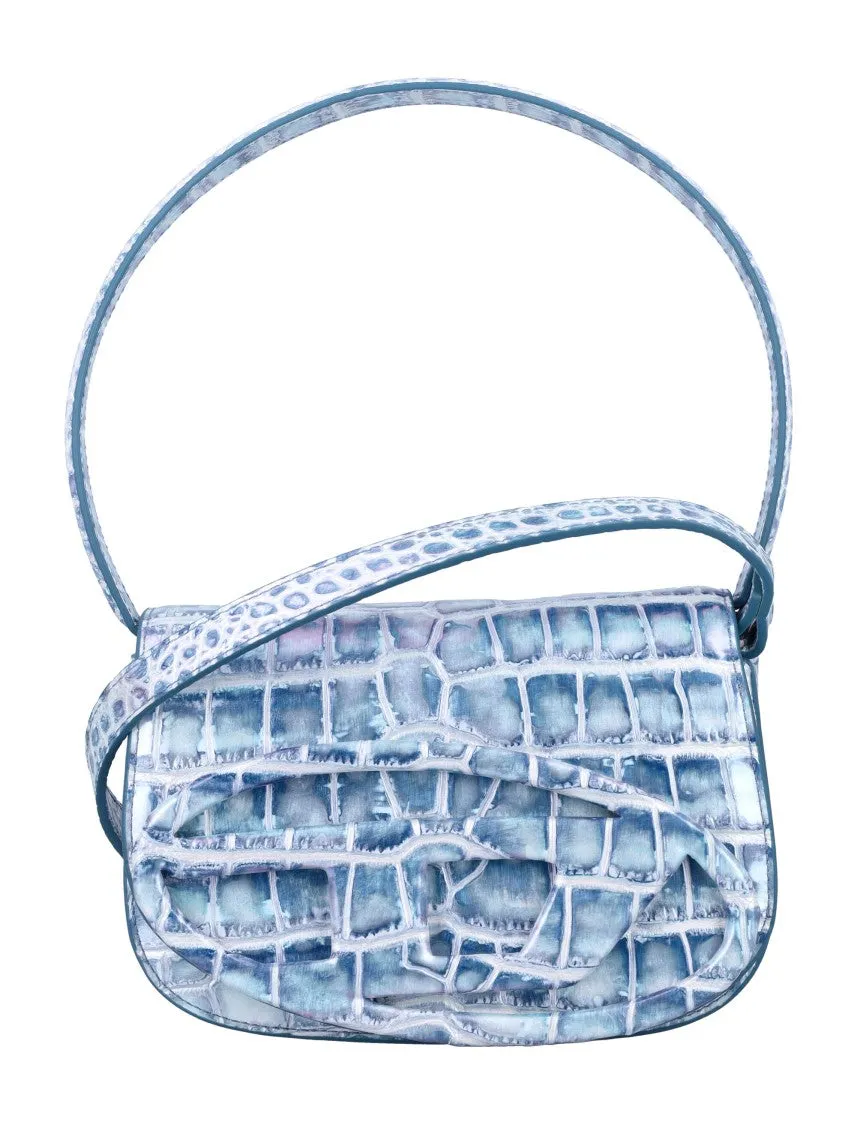 Iridescent Embossed Crocodile Bag