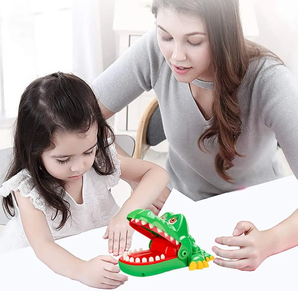 iShyan Crocodile Teeth Toys Game for Kids, Crocodile Biting Finger Dentist Games Funny Alligator Teeth Game