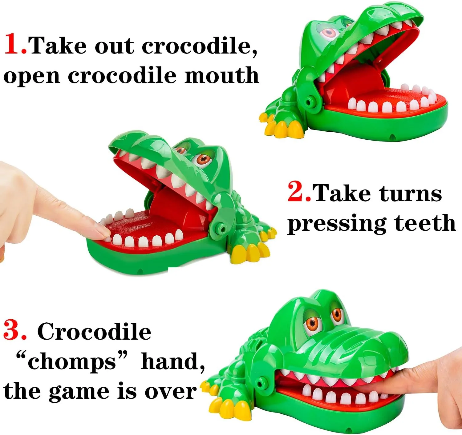 iShyan Crocodile Teeth Toys Game for Kids, Crocodile Biting Finger Dentist Games Funny Alligator Teeth Game