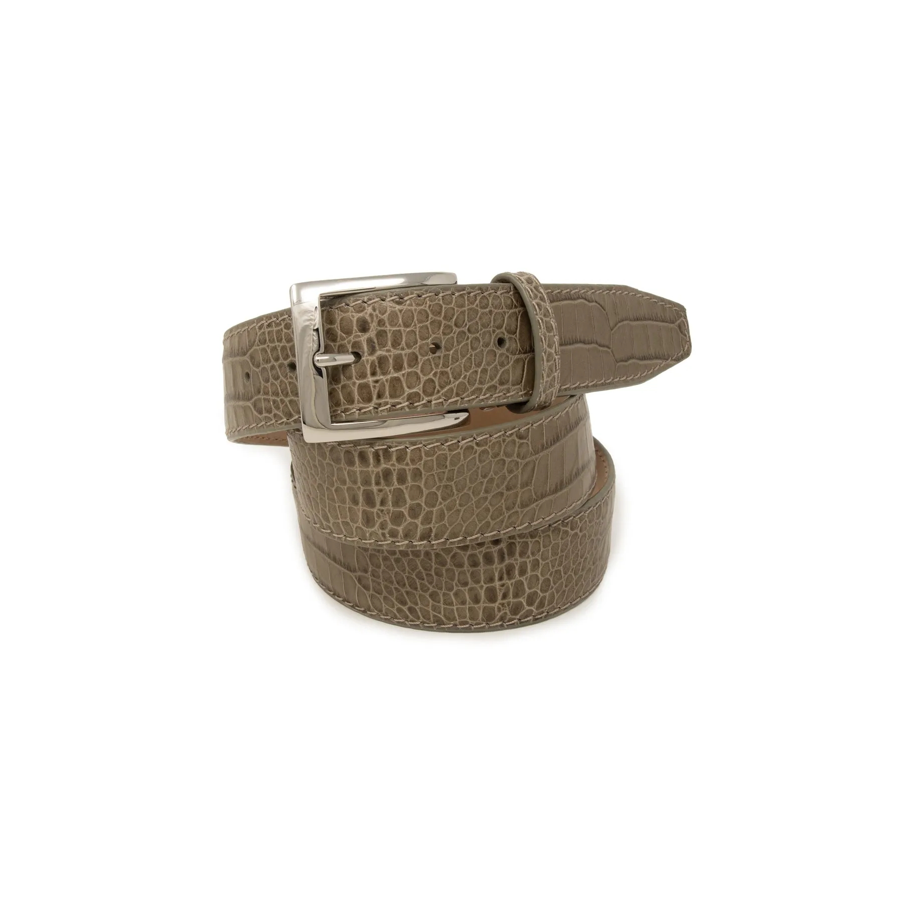 Italian Matte Mock Crocodile - Taupe - 40mm - Up to 50"