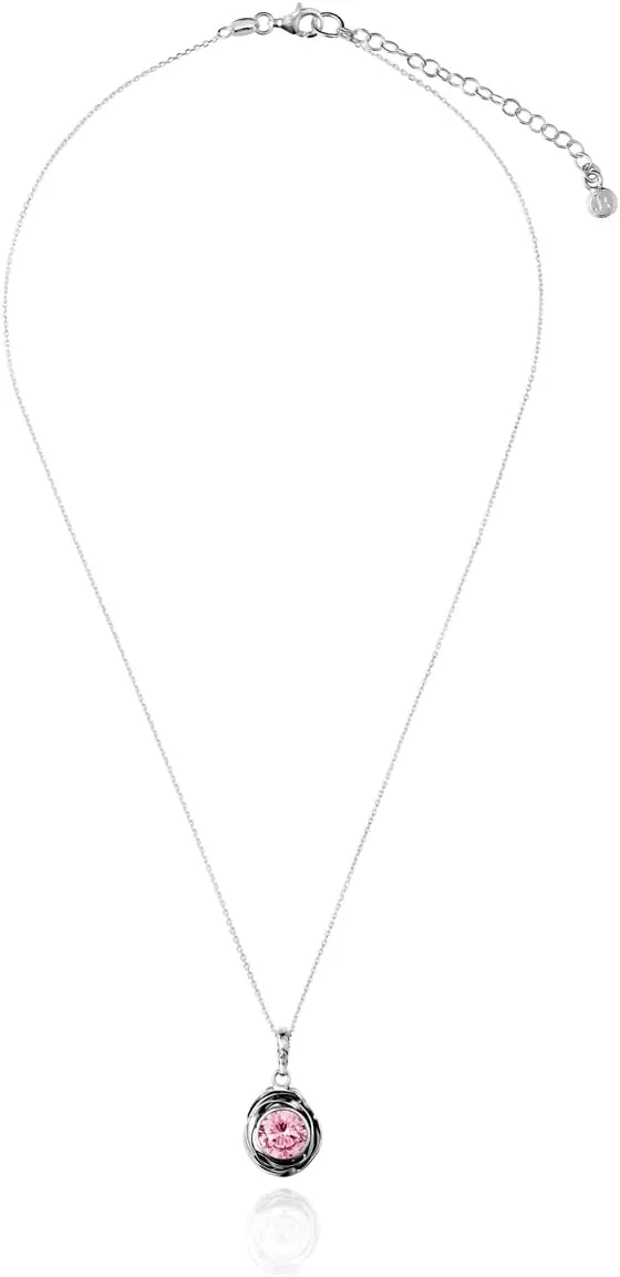 JEAN RACHEL JEWELRY 925 Sterling Silver Necklace for Women - Wire Wrap with Bezel Set Cubic Zirconia Vintage Design - Hypoallergenic, Lead & Nickel Free - Artisan Handcrafted Statement Necklace