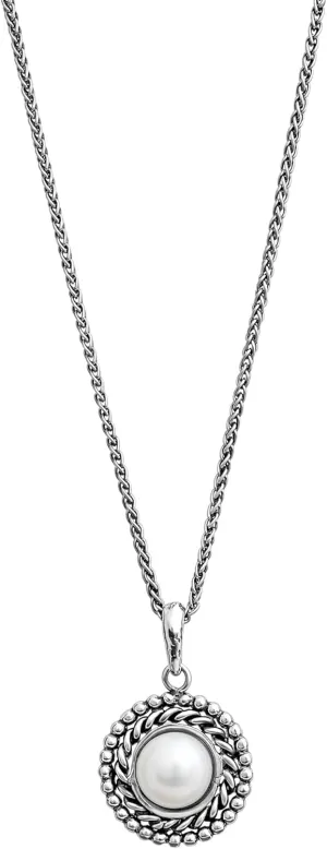 JEAN RACHEL JEWELRY 925 Sterling Silver Necklace for Women with Freshwater Pearl - Bead Braid Vintage Design - Hypoallergenic, Lead & Nickel Free Jewelry - Artisan Handcrafted Statement Necklace
