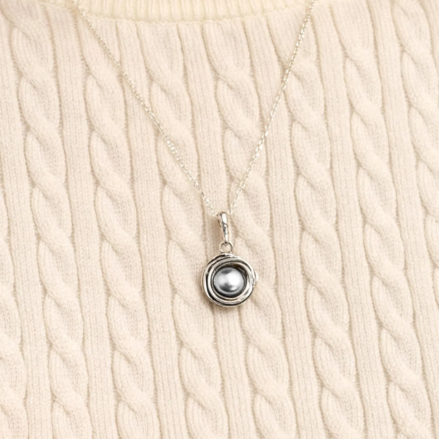 JEAN RACHEL JEWELRY 925 Sterling Silver Necklace for Women with Freshwater Pearl Vintage Design - Hypoallergenic, Lead & Nickel Free Jewelry - Artisan Handcrafted Statement Necklace