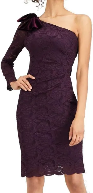Jessica Howard Womens Lace Velvet Bow Cocktail Dress