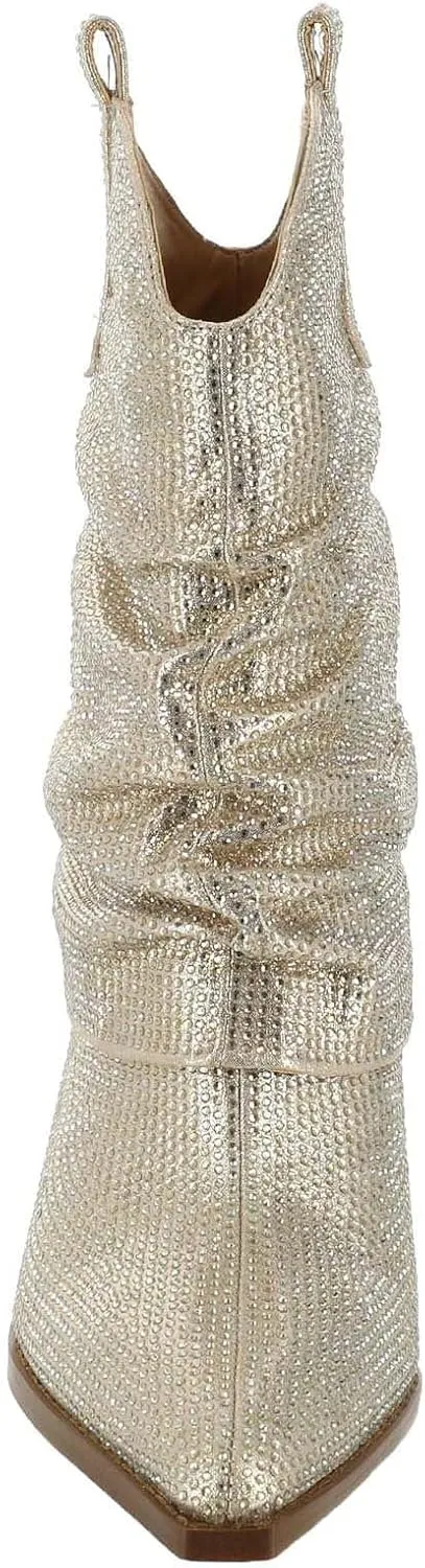 Jessica Simpson Women's Gemorra Embellished Western Boots Mid Calf