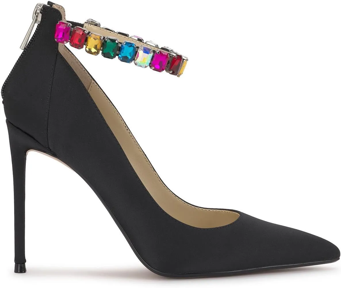 Jessica Simpson Women's Samiyah Embellished Ankle Strap Stiletto Pump